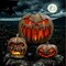 Flickering LED Burlap Pumpkin Animated Halloween Decoration 10 Inches